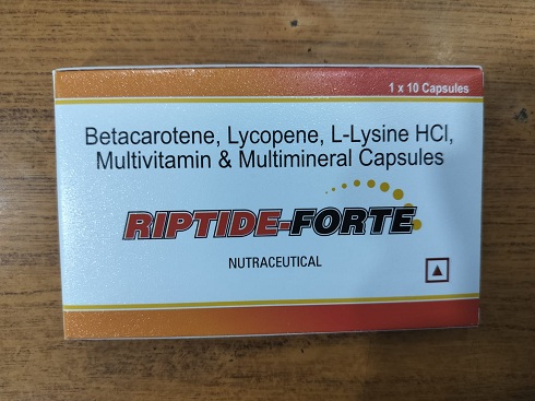 Riptide Forte Capsules - Betacarotene, Lycopene, L Lysine Hci, Multivitamin & Multimineral Capsules