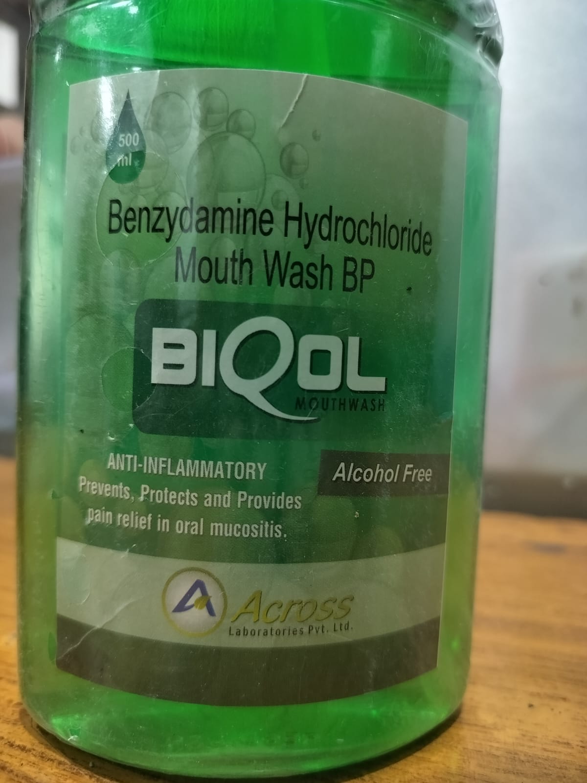 Biqol 500ml - Benzydamine Hydmchloride Mouth Wash