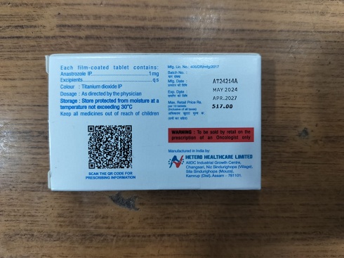 Anatero 1mg - Anastrozole Tablets