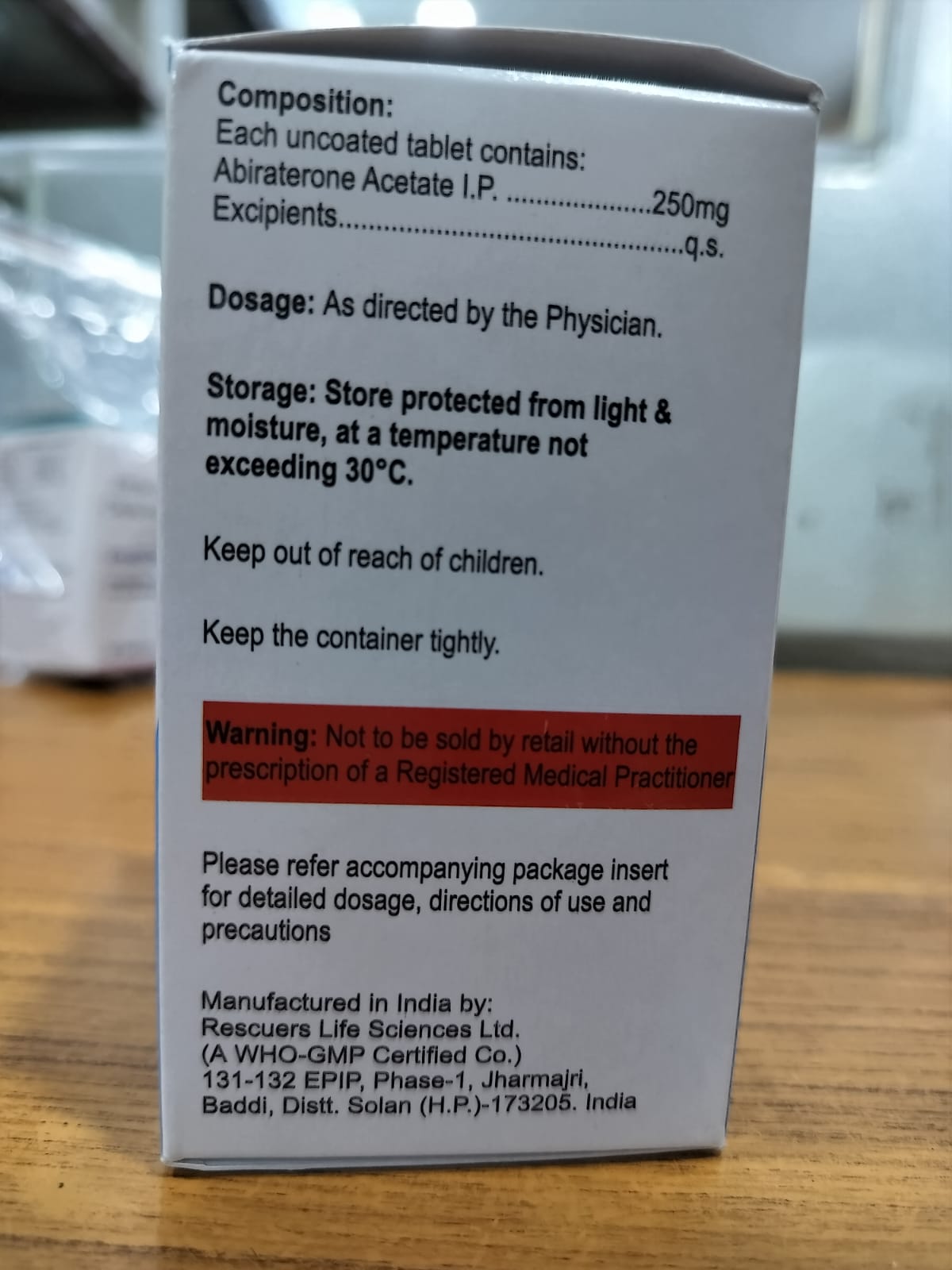 Prostiga 250mg - Abiraterone Acetate Tablets