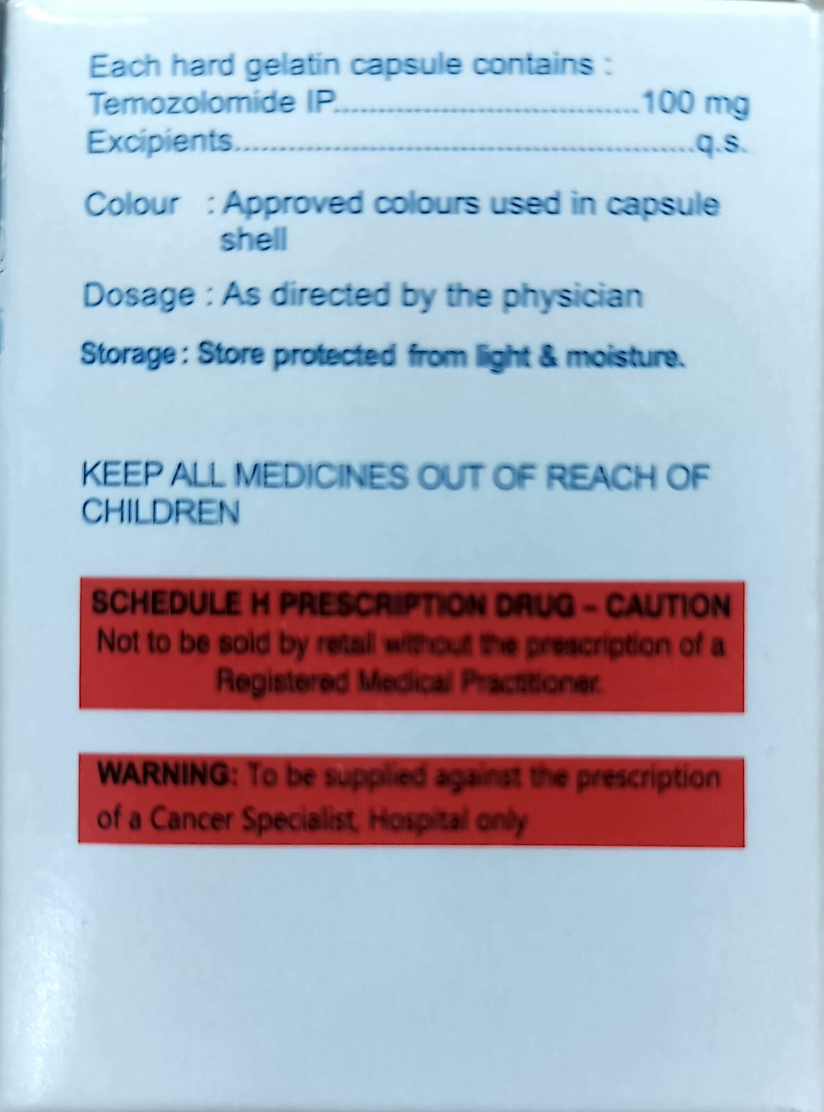 Temotero (20mg / 100mg / 250mg) - Temozolomide Capsules