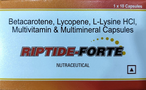 Riptide Forte Capsules - Betacarotene, Lycopene, L Lysine Hci, Multivitamin & Multimineral Capsules