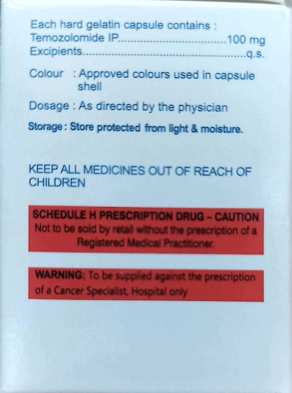 Temotero (20mg / 100mg / 250mg) - Temozolomide Capsules