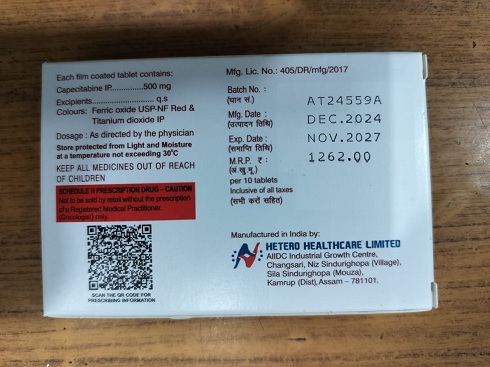 Capetero 500mg - Capecitabine Tablets