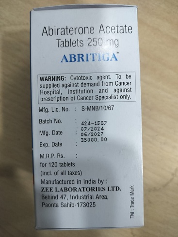 Abritiga (250mg / 500mg) - Abiraterone Acetate Tablets